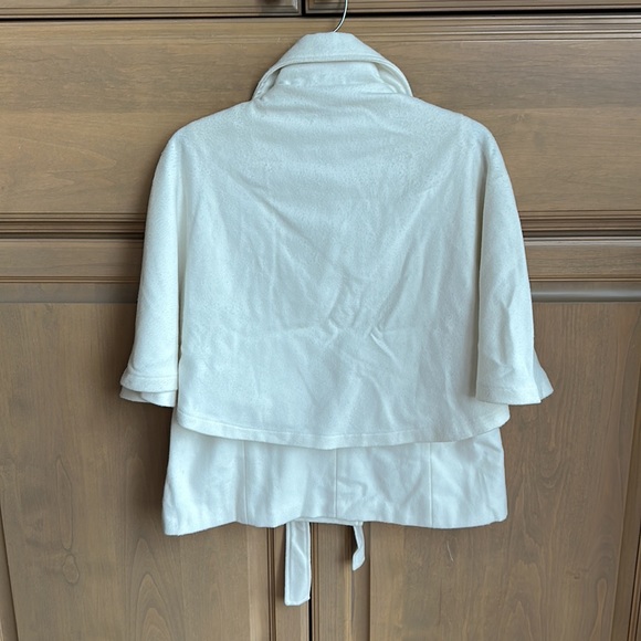 Vintage new Saks Fifth Ave wool cape coat double breasted tie waist capelette - Picture 6 of 7